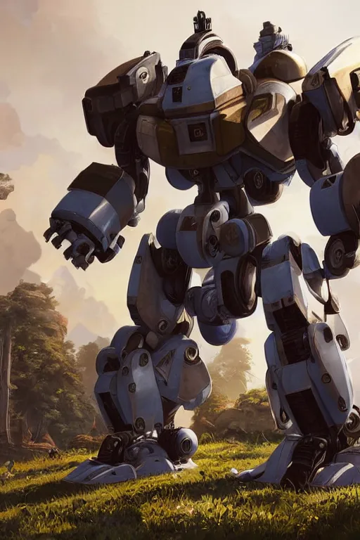 Image similar to mechwarrior 5 : mercenaries mech megaman transformer robot boss tank engine game octane render, 4 k, hd 2 0 2 2 3 d cgi rtx hdr style chrome reflexion glow fanart, global illumination ray tracing hdr fanart arstation by ian pesty by jesper ejsing pixar and disney unreal zbrush central hardmesh