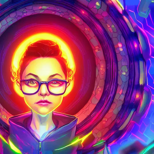 Image similar to skill magic geek inside matrix deepdream radiating a glowing aura stuff loot legends stylized digital illustration video game icon artstation lois van baarle, ilya kuvshinov, rossdraws,