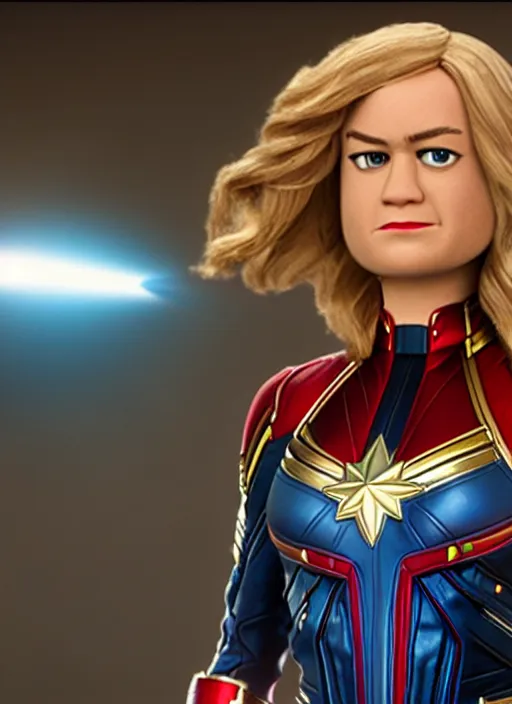 Prompt: captain marvel as a muppet in the new action movie 4 k atmospheric volumetric