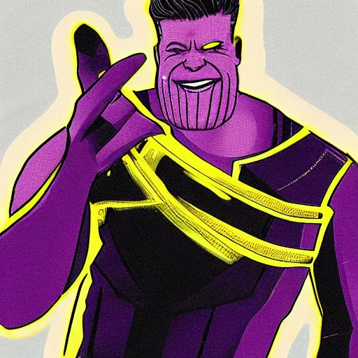 Prompt: thanos dancing rick astley dance