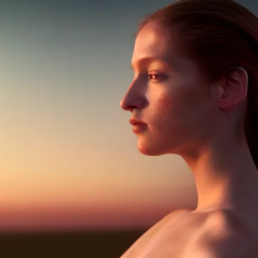 Image similar to photographic portrait of a stunningly beautiful renaissance female in soft dreamy light at sunset, contemporary fashion shoot, annie leibovitz and steve mccurry, david lazar, jimmy nelsson, breathtaking, 8 k resolution, extremely detailed, beautiful, establishing shot, artistic, hyperrealistic, beautiful face, octane render