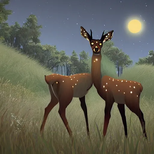 Prompt: deer in the style of no man's sky