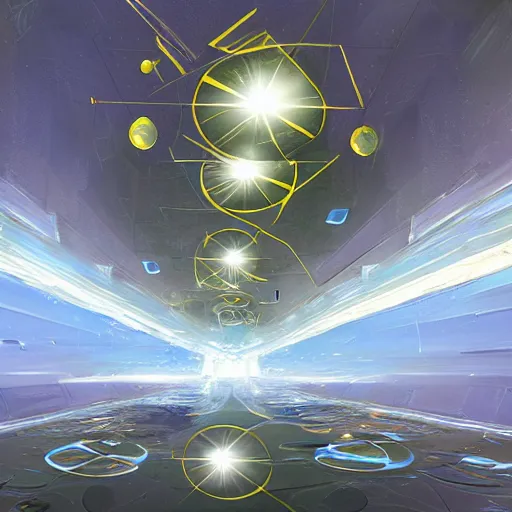 Image similar to infinite mirrors, concept art