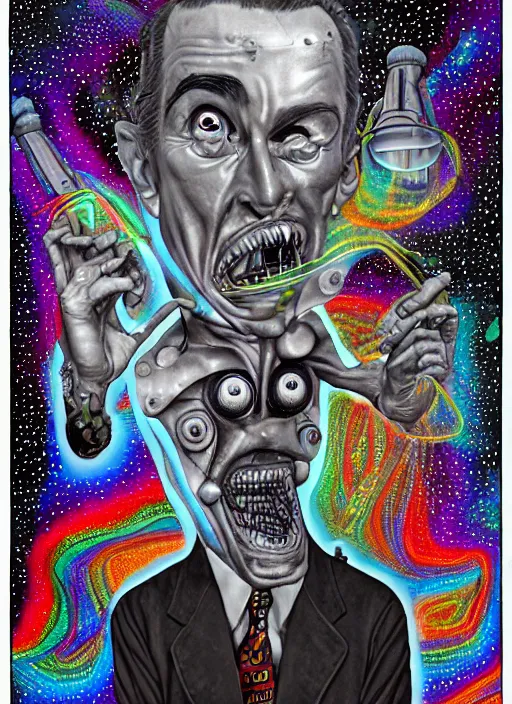 Prompt: subgenius, x - day, aliens, ufos, weird stuff, occult stuff, colorful, extremely detailed, hyperrealism, dramatic lighting