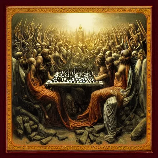 Chess Game Painting by Dariotti Art