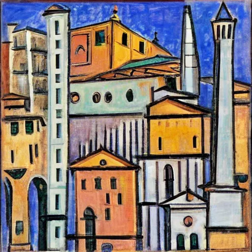 Prompt: mix of venice, florence, naples, cubism style