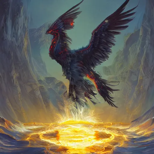 Prompt: photograph of the phoenix, the majestic mythical bird with the plumage of fire, beautiful intense light of fire, hyper detailed, photography, pexels, flickr, dslr, unreal engine 5, artstation, marc simonetti, john howe, ferdinand knab