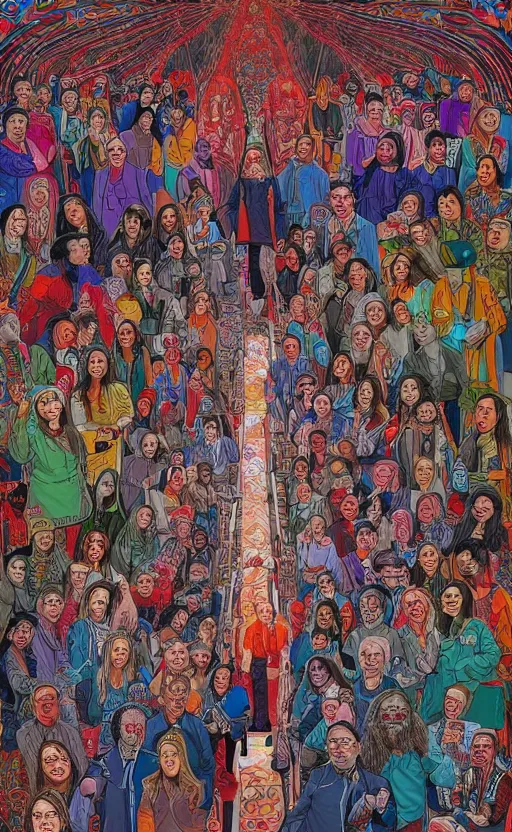 Image similar to a stimulating and psychedelic detailed intricate portrait of nurses and doctors on onlyfans at chernobyl in a church of bad vibes, by sixmorevodka studio. tibetan paintings. trending on artstation.