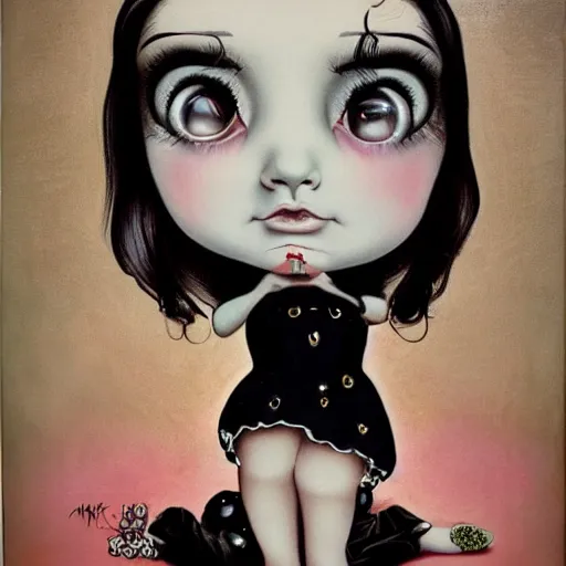 Prompt: lisa ann in the style of mark ryden - n 9