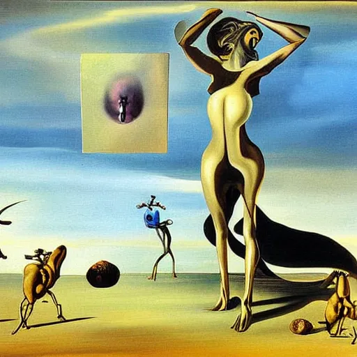 Prompt: Opabinia painting by Salvador Dali