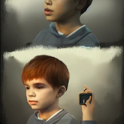 Prompt: Young Boy who was able+artstation+concept art