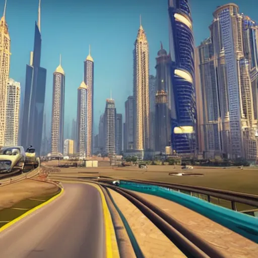 Image similar to gta : dubai by pixar