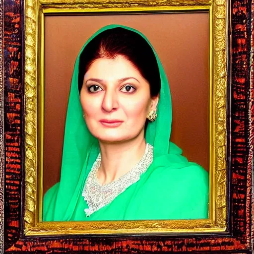 Prompt: A portrait of Maryam Nawaz