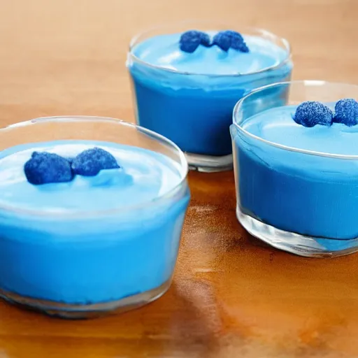 Prompt: smurf pudding