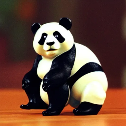 Prompt: panda as a 1 9 8 0 s kenner action figure