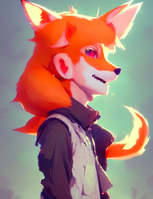 Image similar to a beautiful fullbody portrait of a cute anime boy with orange hair and pink fox ears. character design by cory loftis, fenghua zhong, ryohei hase, ismail inceoglu and ruan jia. artstation, volumetric light, detailed, photorealistic, fantasy, rendered in octane