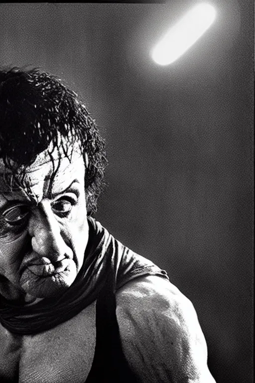 Image similar to sylvester stallone as edgar allen poe, cinematic, dramatic, mood lighting