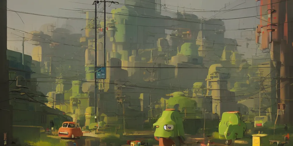 Image similar to Green tea by Goro Fujita and Simon Stalenhag , 8k, trending on artstation, hyper detailed, cinematic