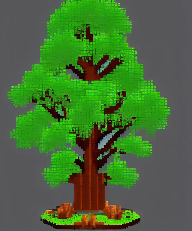 Image similar to video game tree pixelated full tree