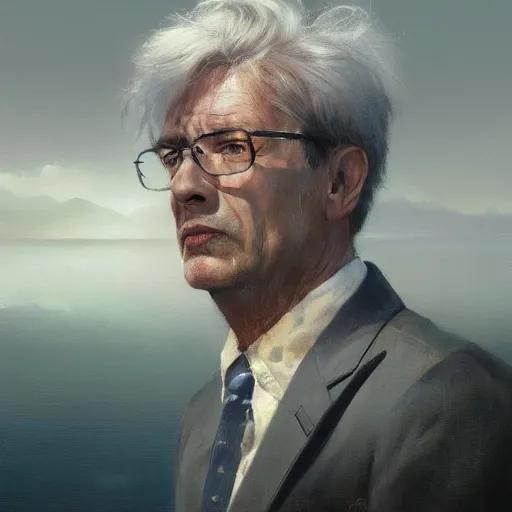 Prompt: duncan trussel closeup portrait, dramatic light, lake background, 2 0 0 mm focal length, midnight gospel, painted by stanley lau, painted by greg rutkowski, painted by stanley artgerm, digital art, trending on artstation