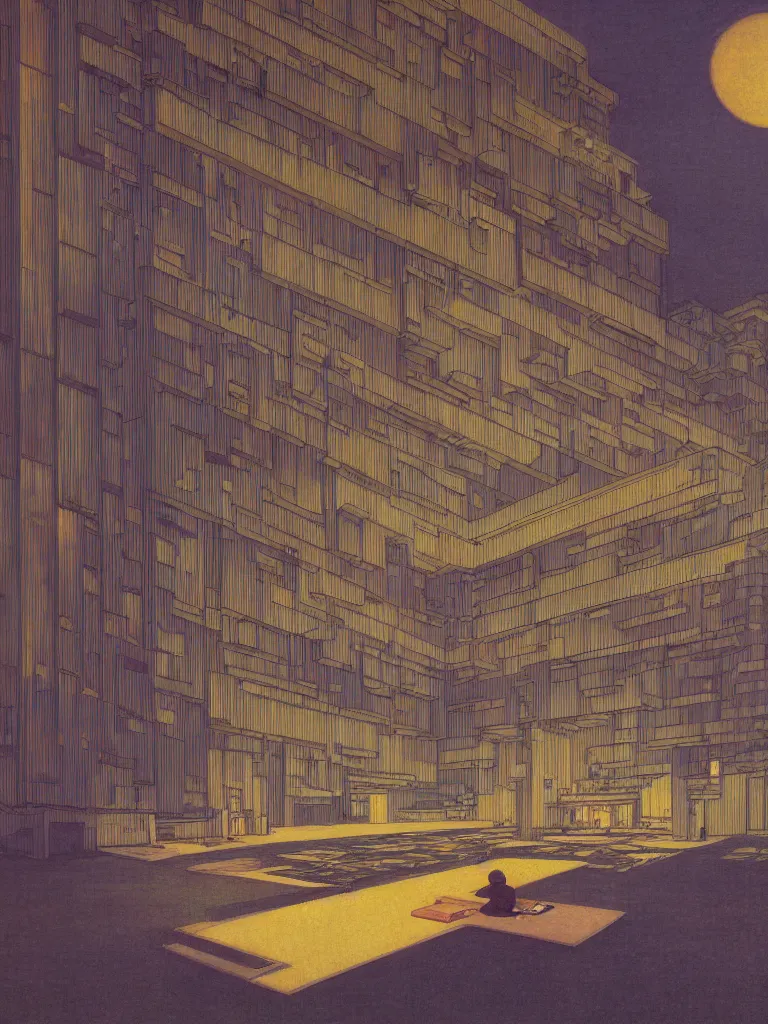 Image similar to a psychedelic hallucination of a brutalist hotel on the death star, by kawase hasui, moebius, edward hopper, colorful flat surreal design, dramatic lighting, hd, 8 k, artstation