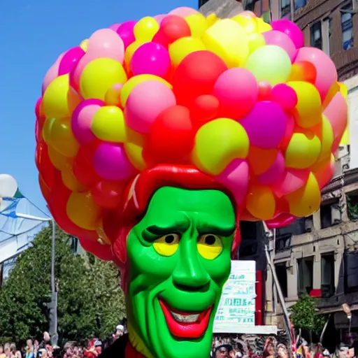 Prompt: jim carrey as a parade balloon