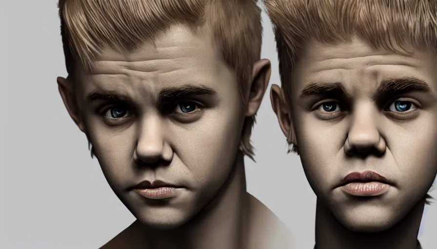 Prompt: Justin Bieber is Gollum, hyperdetailed, artstation, cgsociety, 8k