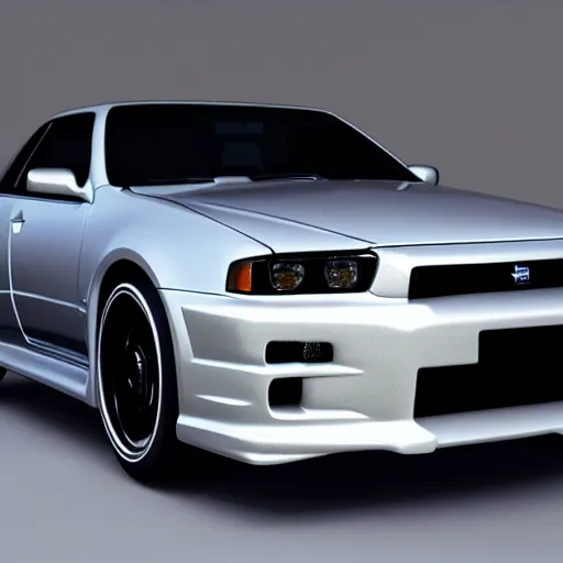 Image similar to unreal engine render of a nissan skyline, cinematic, raytracing