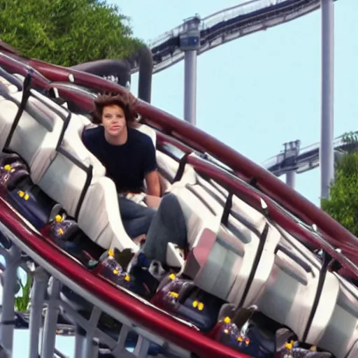 Prompt: Harry Styles on a rollercoaster