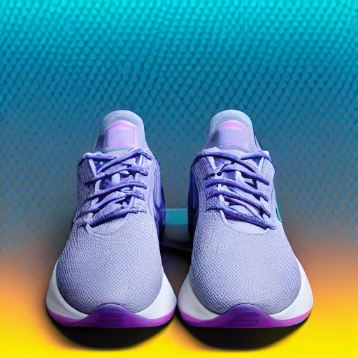 Prompt: Nike shoes with an octopus design, product photography, gradient background