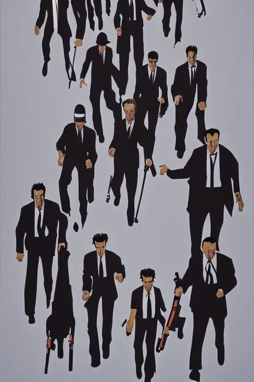 Image similar to A poster for Reservoir Dogs, designed and painted by ralph mcquarrie