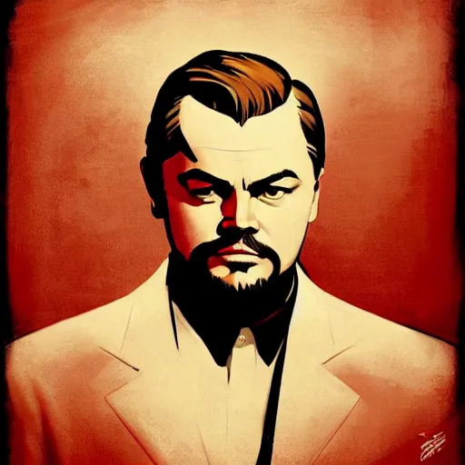 Image similar to portrait of leonardo dicaprio as a russian bolshevik leader vladimir lenin in team fortress 2 style, epic, tragic, military art, fantasy, hd shot, digital portrait, beautiful, artstation, comic style, by artgerm, guy denning, jakub rozalski, magali villeneuve and charlie bowater