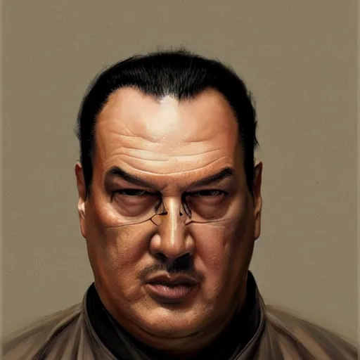 Prompt: sad steven seagal in jail cell, intricate, highly detailed, digital painting, artstation, concept art, smooth, sharp focus, illustration, art by greg rutkowski, patriotic!