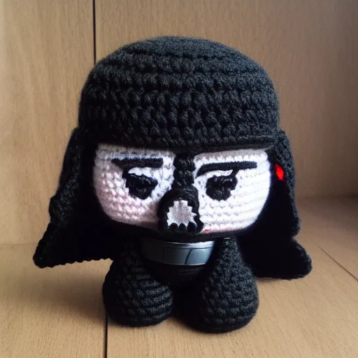 Prompt: Darth Vader, Amigurumi