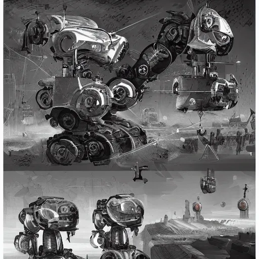 Image similar to the robot uprising, encyclopedic, New renaissance concept art