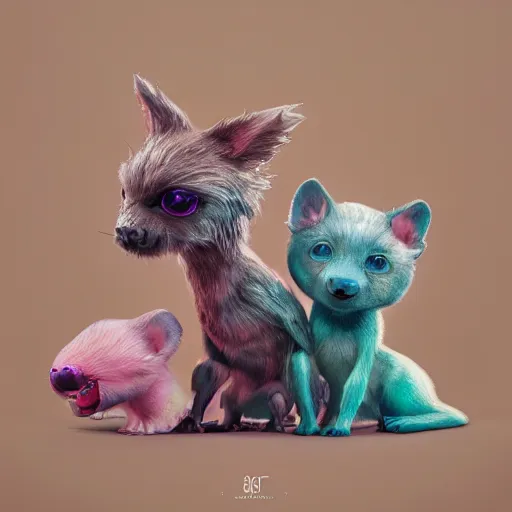 Image similar to highly detailed sureal cute animals made from hiper detailed pastel colour melting wax, cinematic, 8 k, octane, redshift, unreal 5, artstation, behance, deviantart, vray, well rendered : 1 by james jean, by victo ngai, 4 k resolution, trending on artstation, very very detailed, masterpiece, stunning