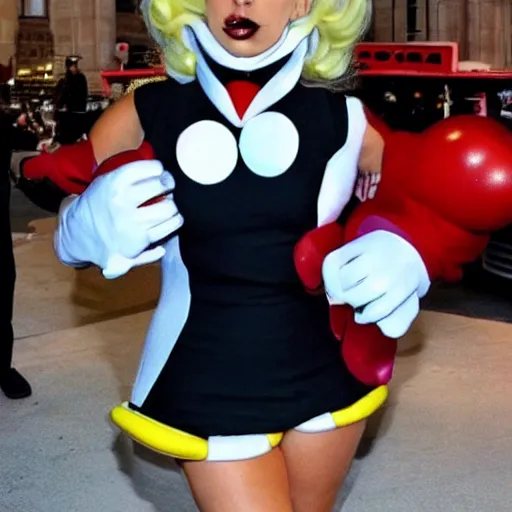 Image similar to lady gaga super mario cosplay