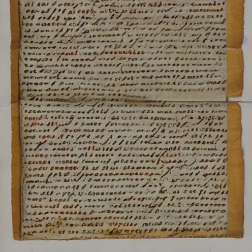 Prompt: letters on parchment falconi