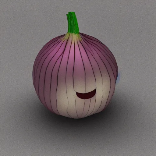 Image similar to onion crying tears cartoon, 3 d render