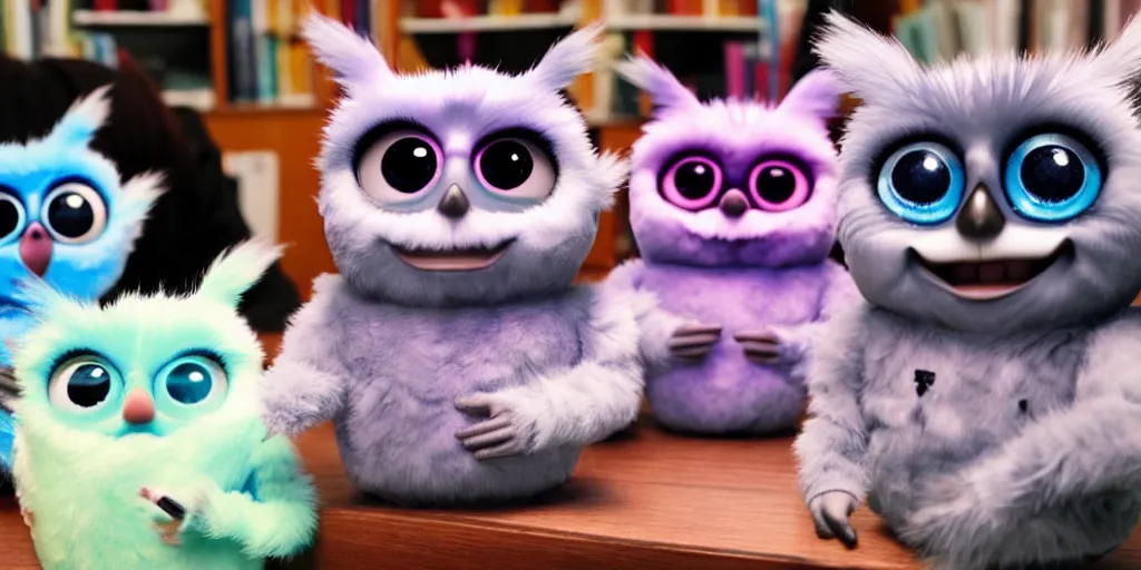 Prompt: gray - scott reaction diffusion of furbies