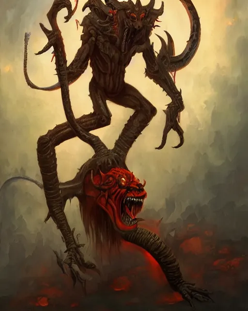 Image similar to a huge humanoid demon by BROM