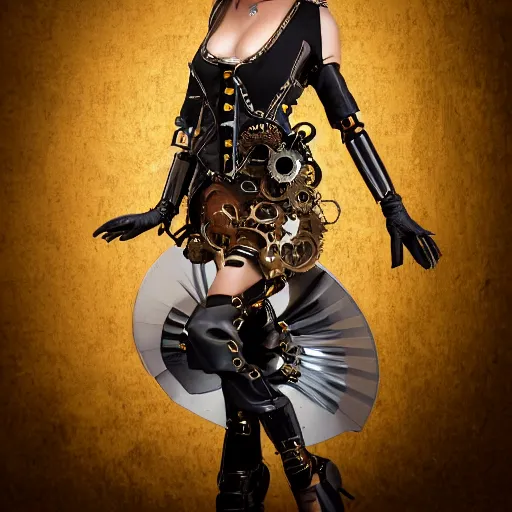 Image similar to 8 k award winner photo of a steampunk android beauty