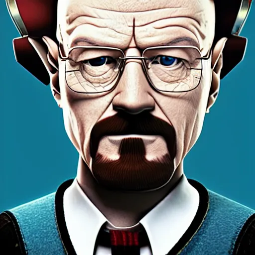 Prompt: walter white from breaking bad in a pixar 3 d movie