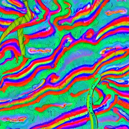 Image similar to the dilk parade psychedelic trippy