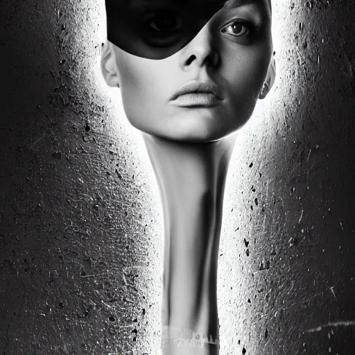 Image similar to fashion photography of a model with a manga head, wearing demobaza fashion, inside berghain, berlin fashion,, futuristic fashion, dark minimal outfit, photo 3 5 mm leica, hyperdetail, berghain, 8 k, very detailed, photo by nick knight