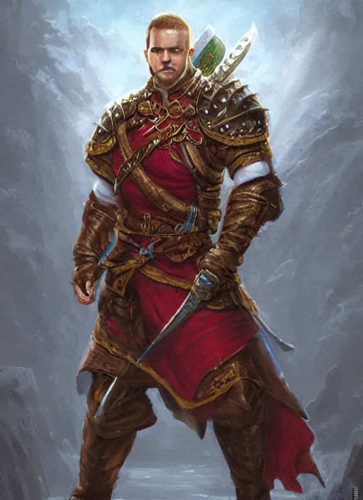 Image similar to royal guard, dndbeyond, bright, colourful, realistic, dnd character portrait, full body, pathfinder, pinterest, art by ralph horsley, dnd, rpg, lotr game design fanart by concept art, behance hd, artstation, deviantart, hdr render in unreal engine 5