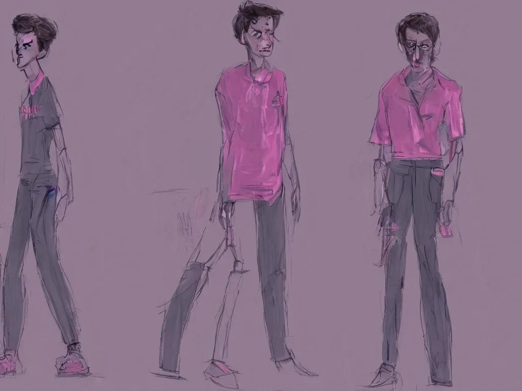 Prompt: concept art for the main character in the award winning film named life is better in pink