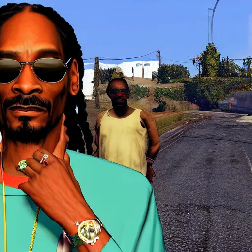 Image similar to a still of snoop dogg in gta v