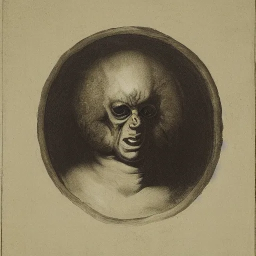 Image similar to academic portrait of alien creature by Goya