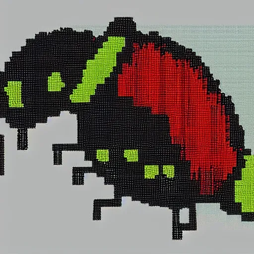 Image similar to happy pixelated larva